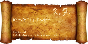 Király Fodor névjegykártya