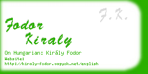 fodor kiraly business card